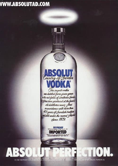 Absolut Perfection vodka advertisement, 1981