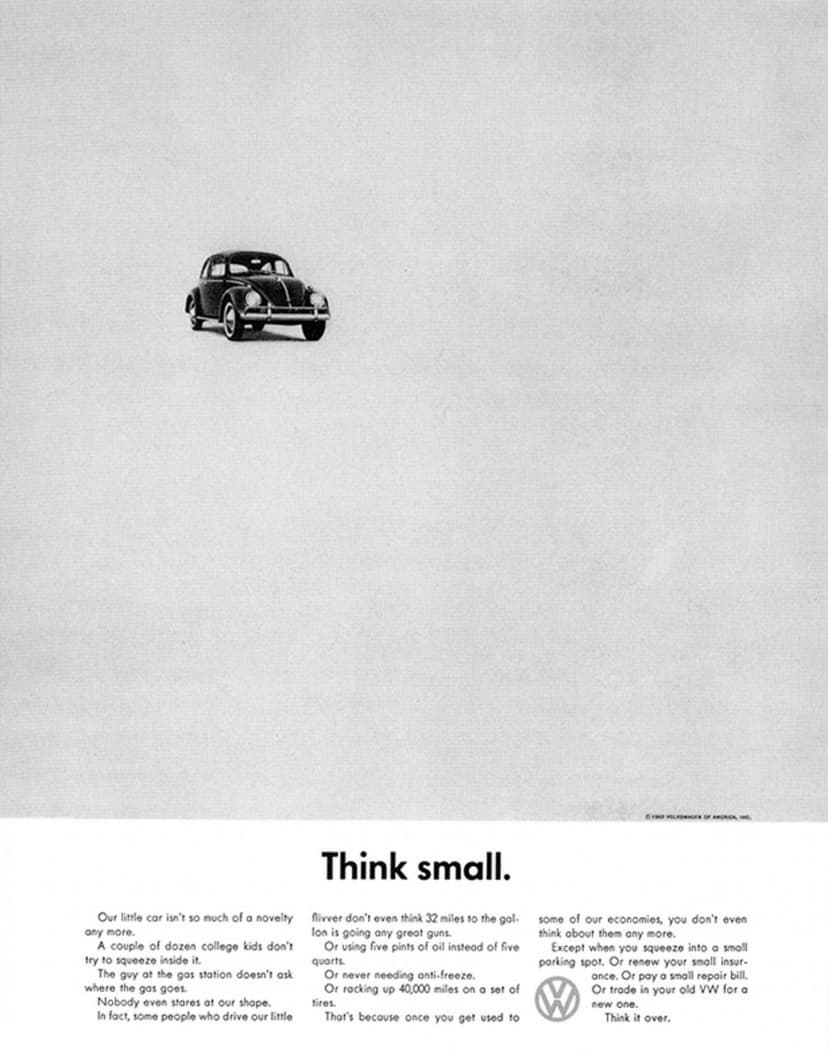 Volkswagen Think Small advertisement, 1959